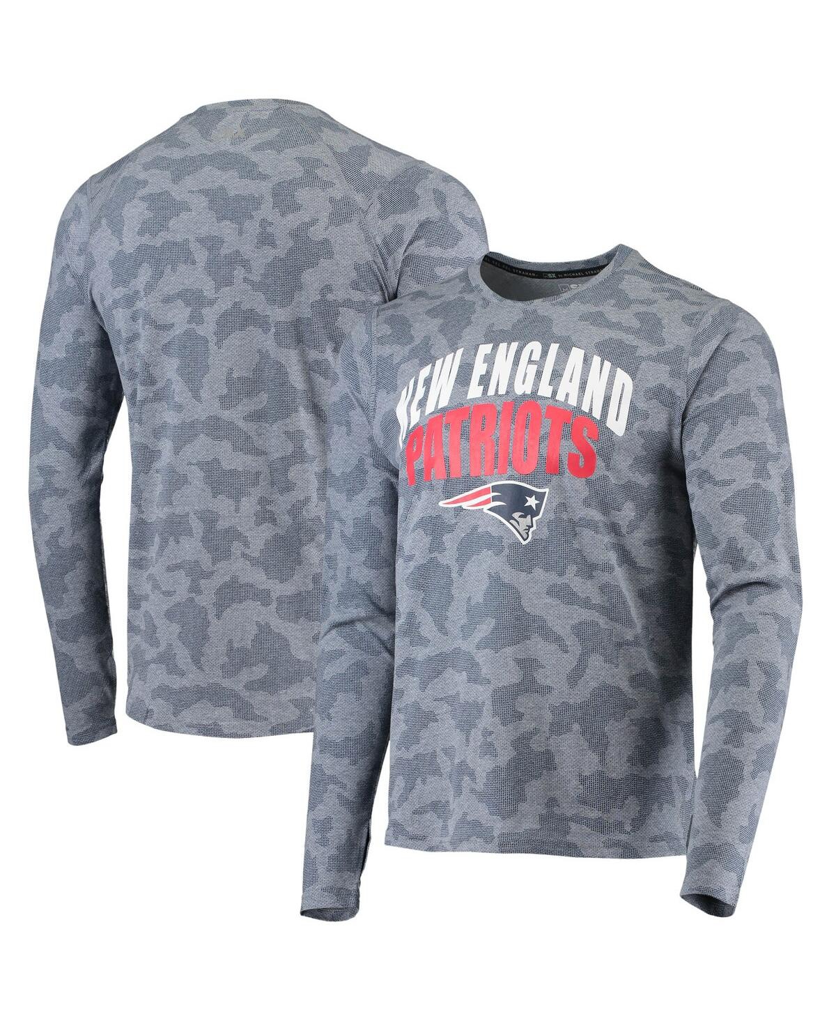 Men's Msx by Michael Strahan Navy New England Patriots Camo Performance Long Sleeve T-shirt - Navy