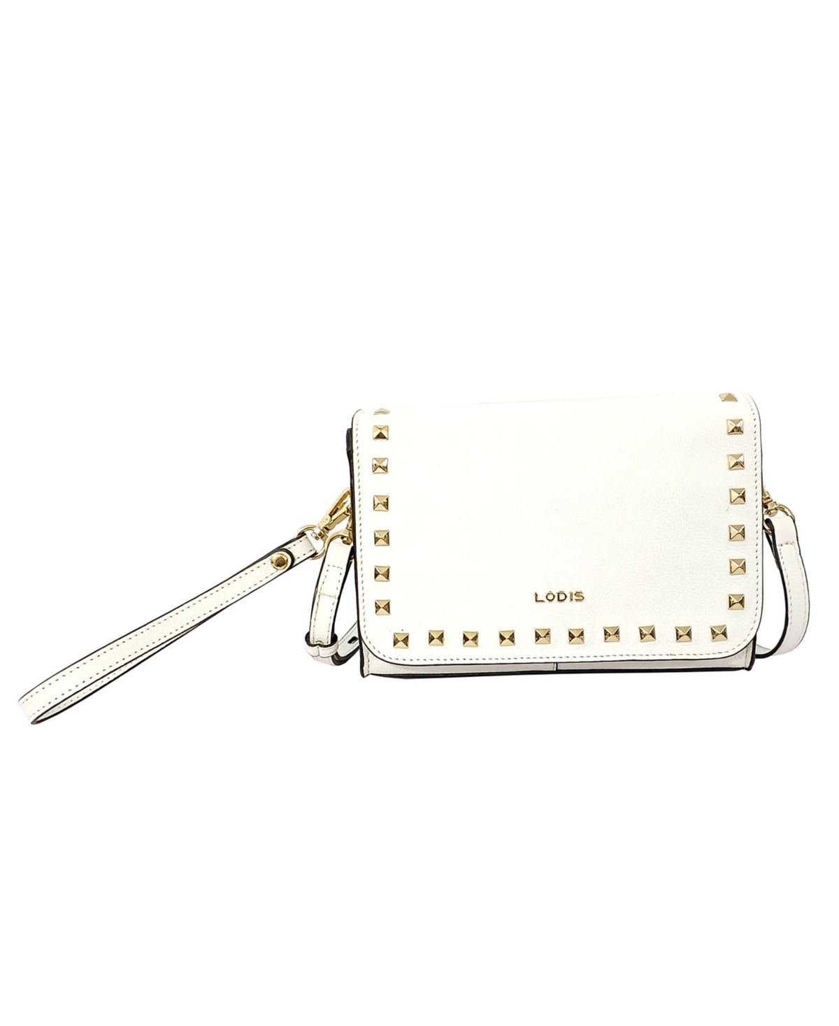 Rio Adjustable Crossbody Bag with Studs - White