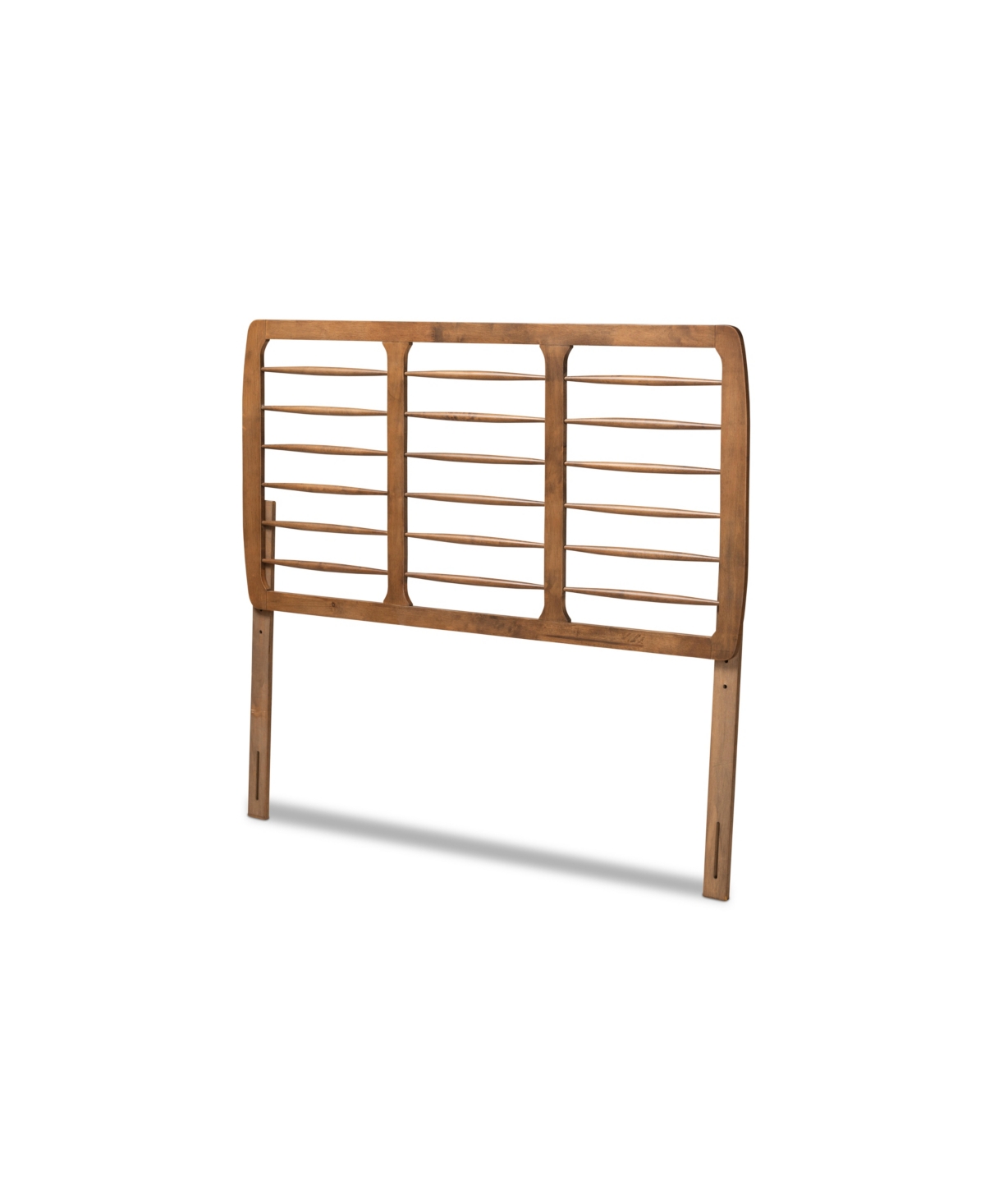 Baxton Studio Carolyn Mid-century Modern Full Size Finished Wood Headboard In Ash Walnut