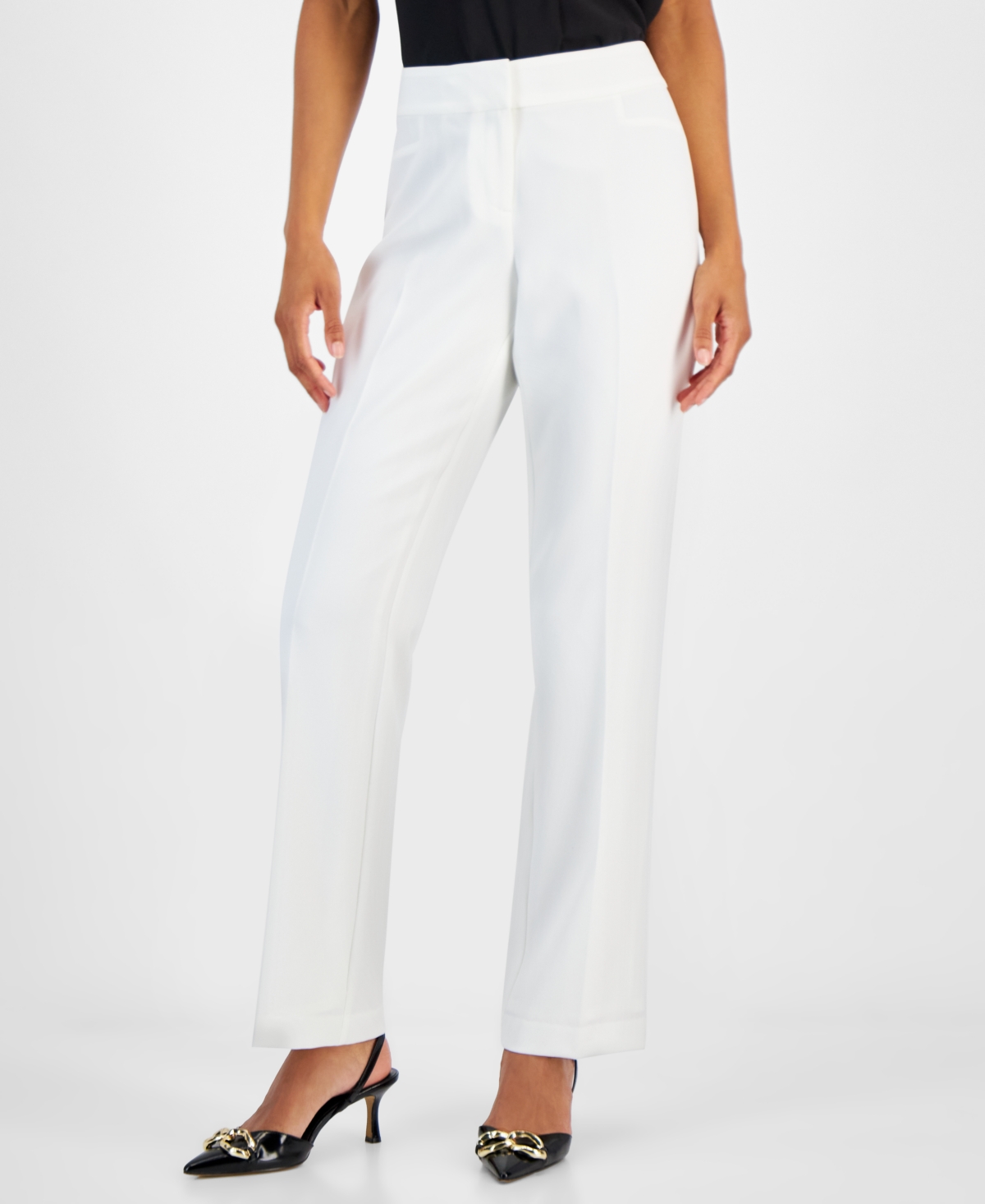 Women's Petite Straight-Leg Pants - Vanilla Ice