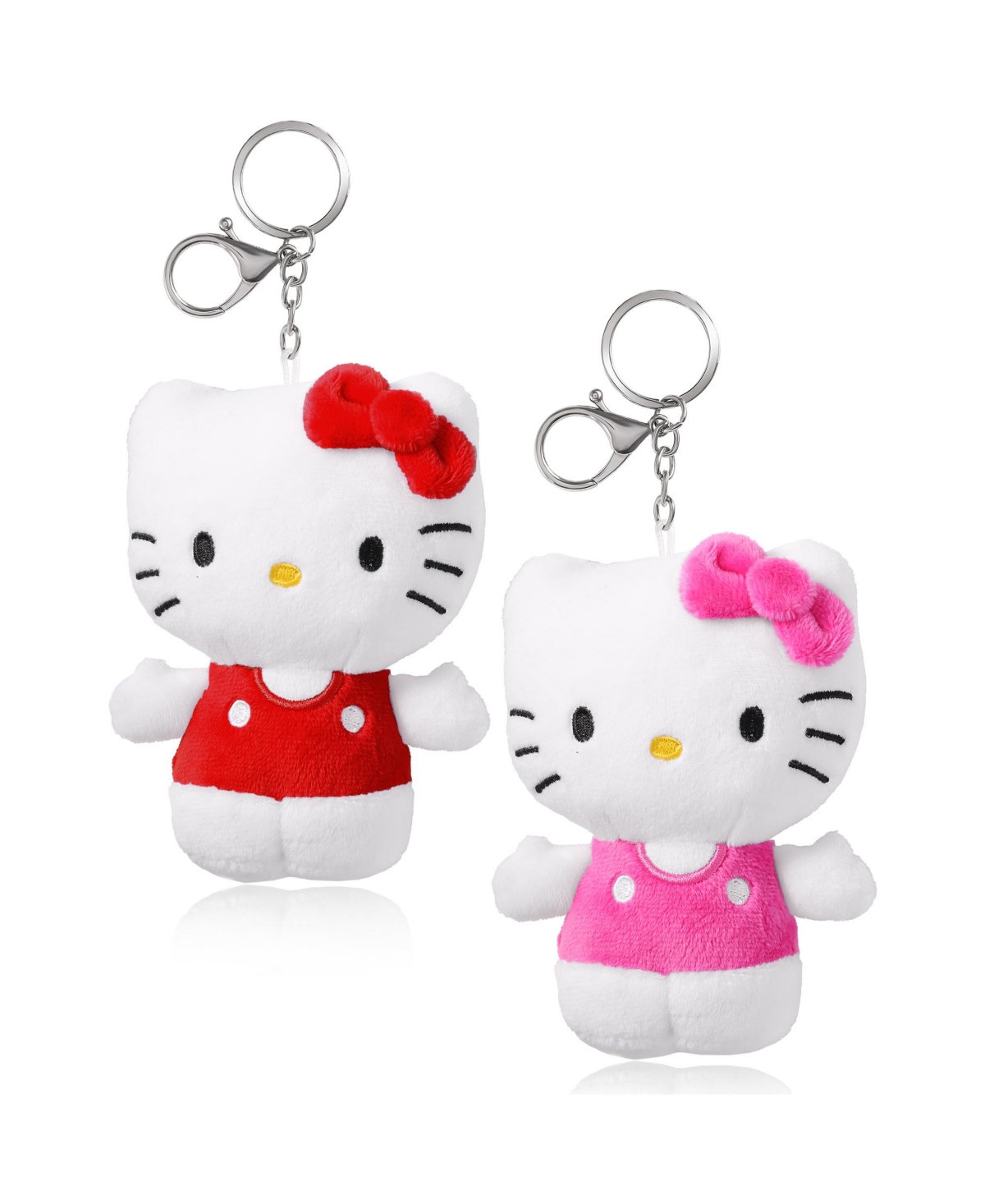 Sanrio Red and Pink Plush Keychain Travel Giftable Set - Pink, red