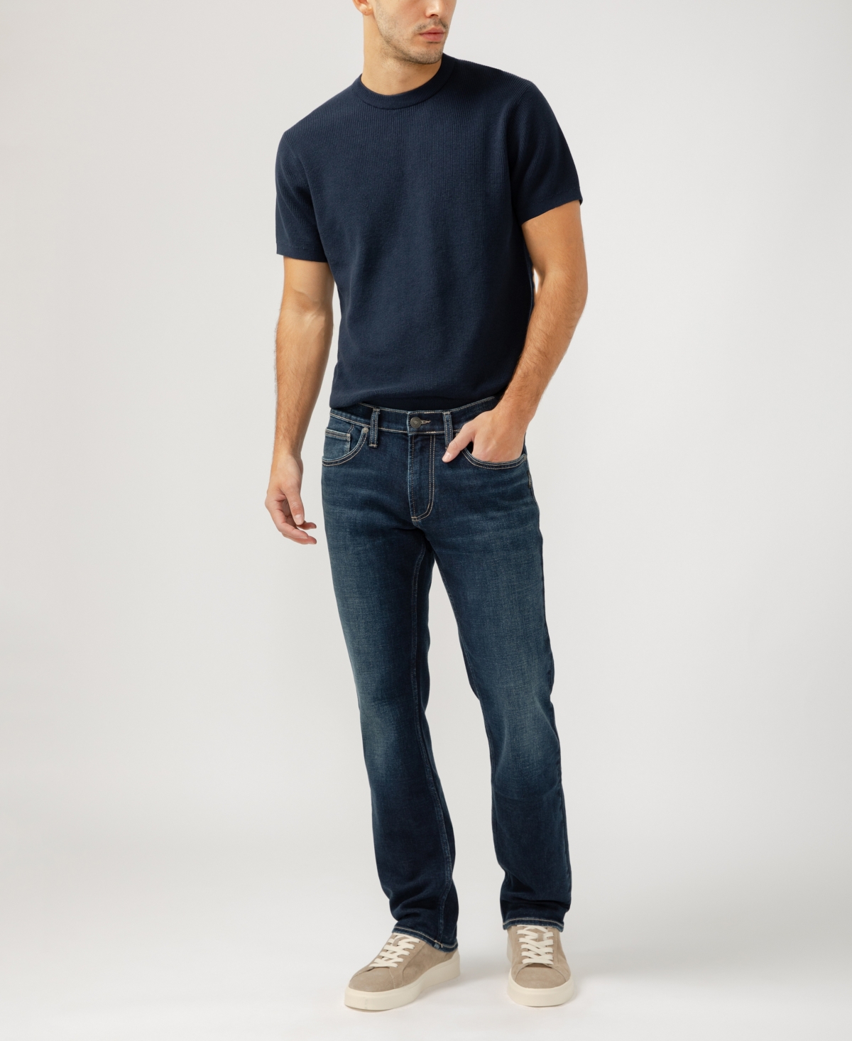 SILVER JEANS CO. MEN'S ALLAN SLIM FIT STRAIGHT LEG JEANS 