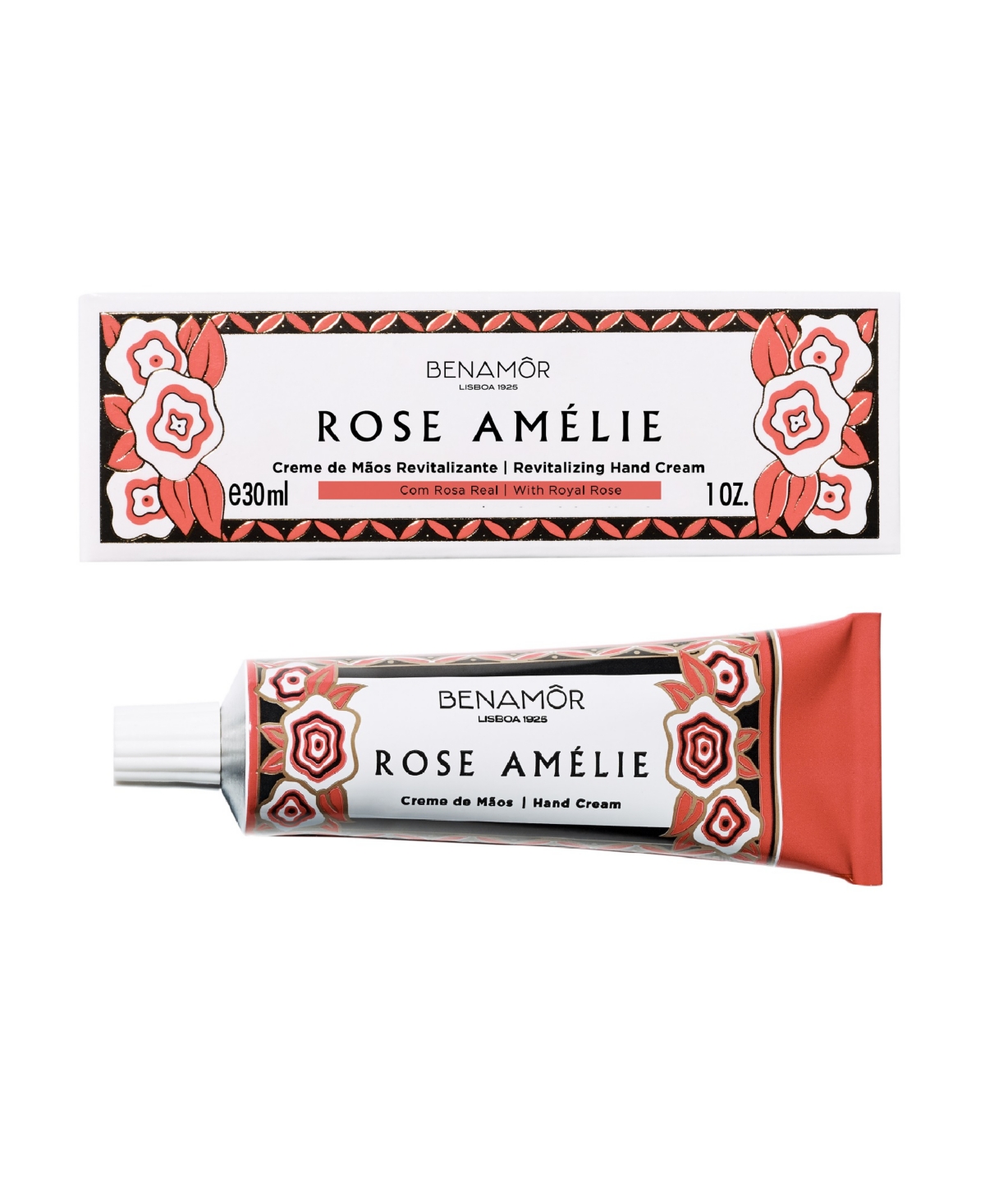 Benamor Women's Rose Amelie Creme De Maos Hidratante, Moisturizing Hand Cream, 1.01 Fl oz