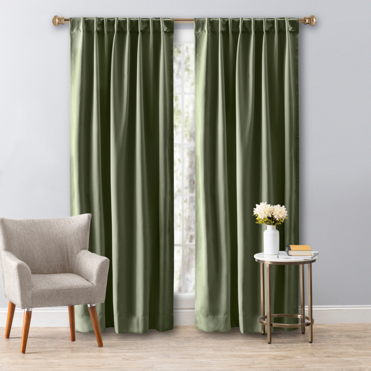 Ultimate Black-Out 2-Way Pocket Curtain Panel 56"W x 72"L - Ivory