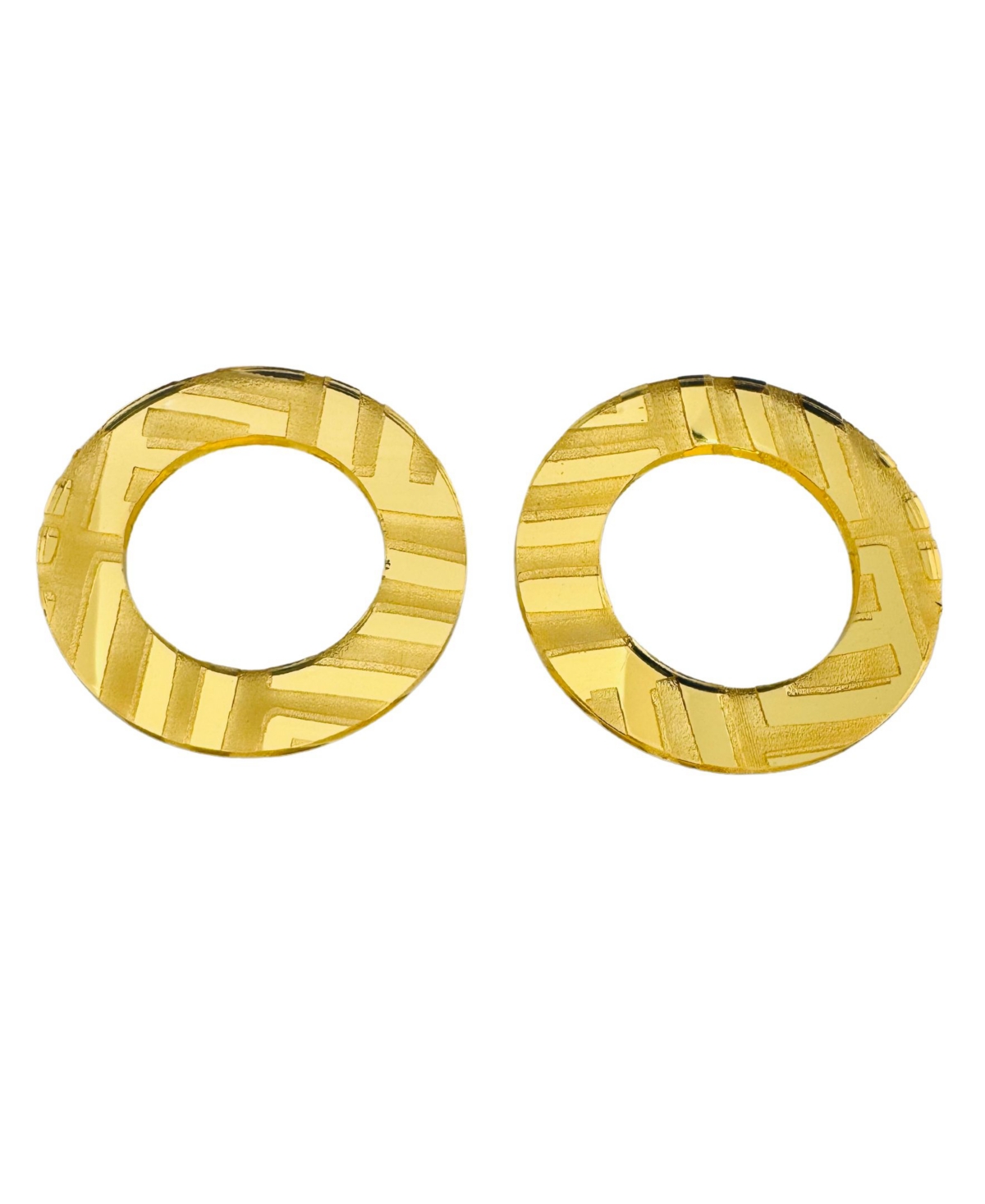Large Circle Studs - Silver Mirror