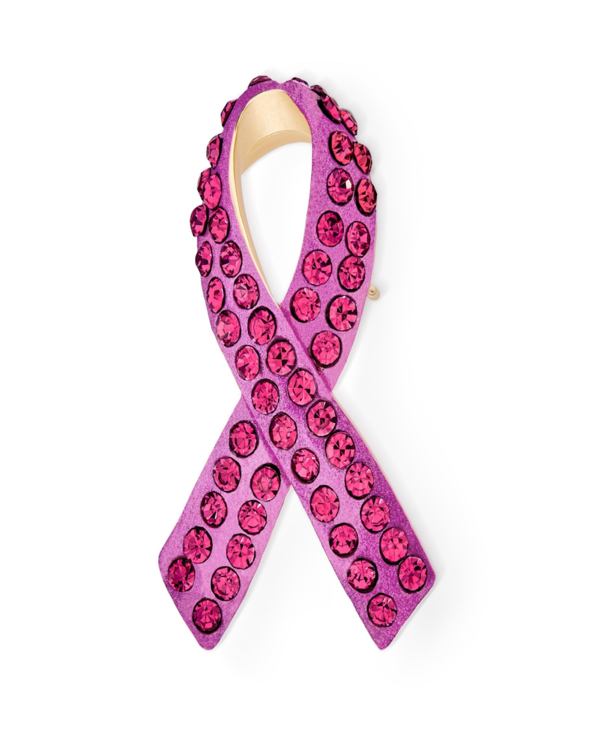 Cancer Awareness Brooch Pin Multi Color Crystal Enamel Support Symbol Jewelry - Blue