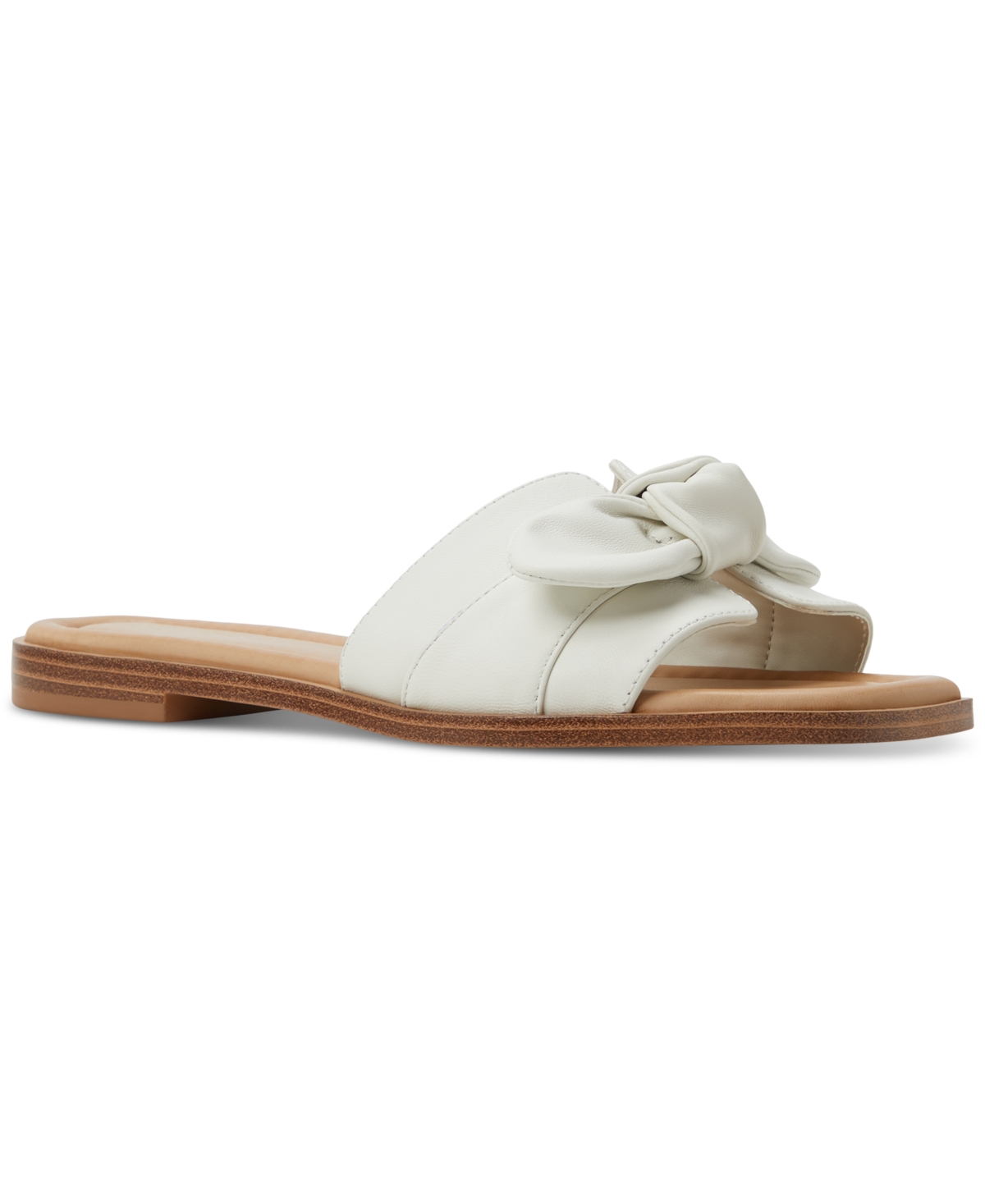 Women's Lavinia Knot-Trim Slide Flat Sandals - Cognac