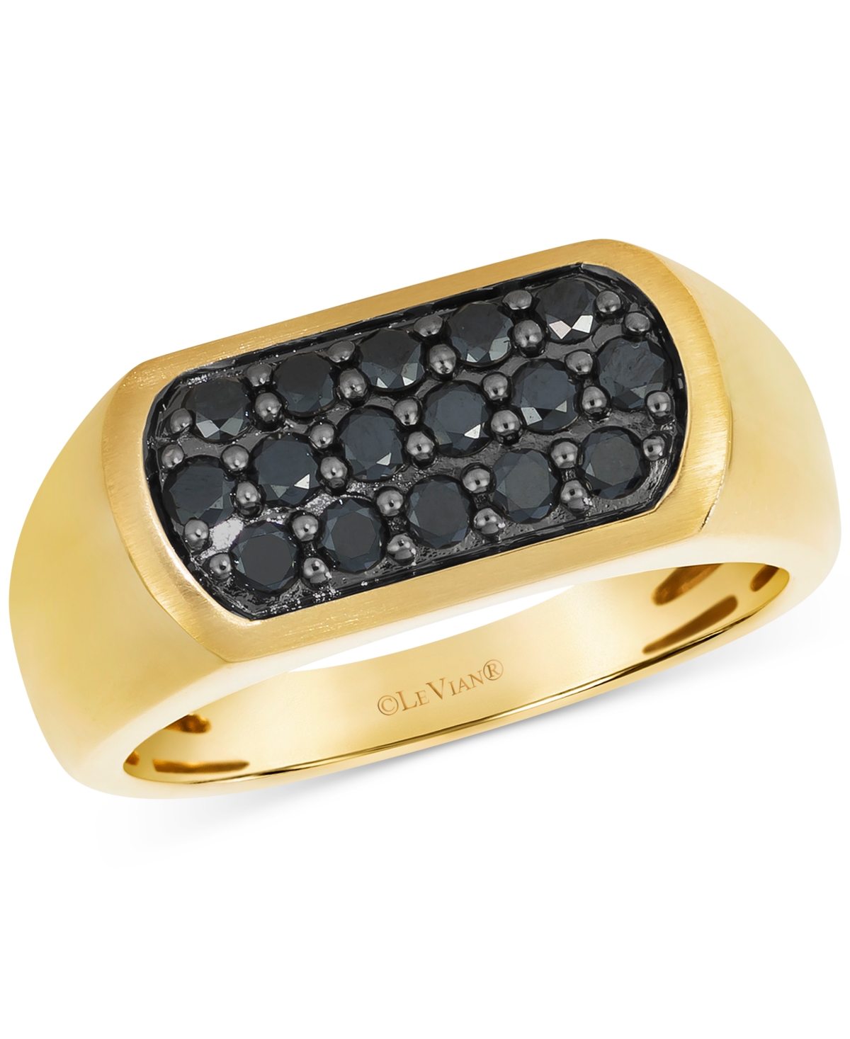 Men's Blackberry Diamond Oval Cluster Ring (3/4 ct. t.w.) in 14k Gold - Yellow Gold