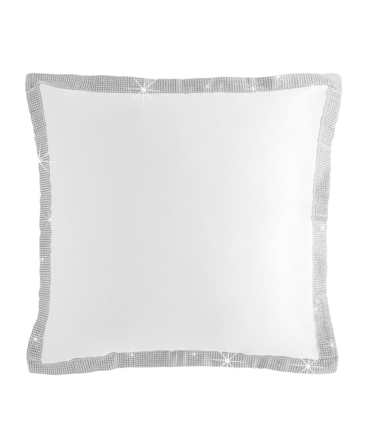 Hollywood Glamorous Sequin Edged Bedroom Pillow Sham Twin Pack 26x26 - Ivory