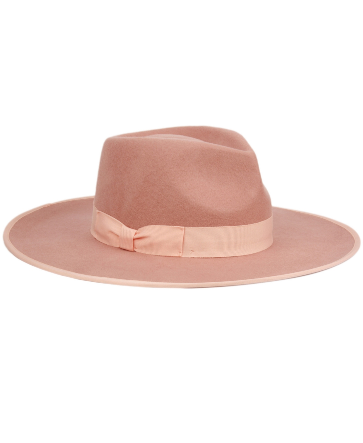 Women's Wide Brim Felt Rancher Fedora Hat - Light Gray