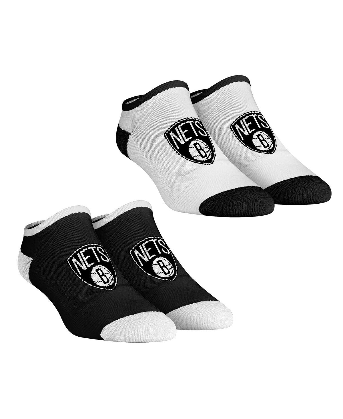 Rock 'em Women's  Socks Brooklyn Nets Core Team 2-pack Low Cut Ankle Sock Set In Multi