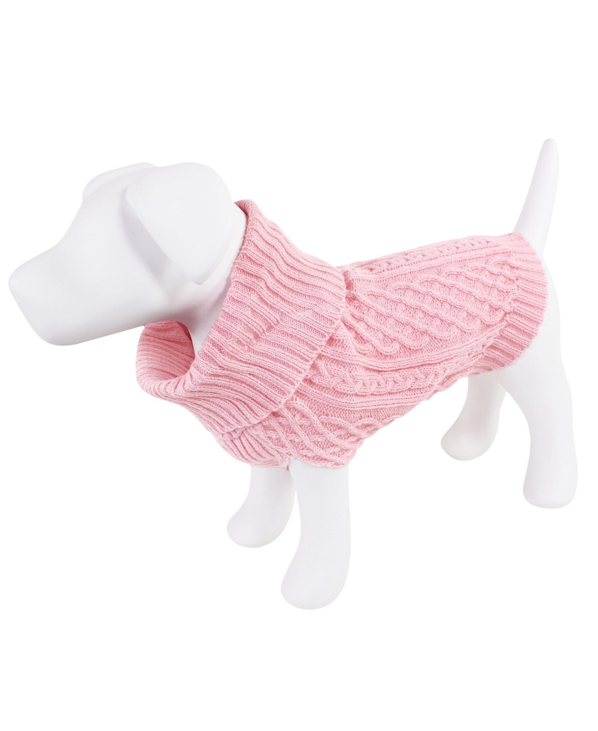 Dogs and Cats Cableknit Pet Sweater, Pink, X-Large - Pink