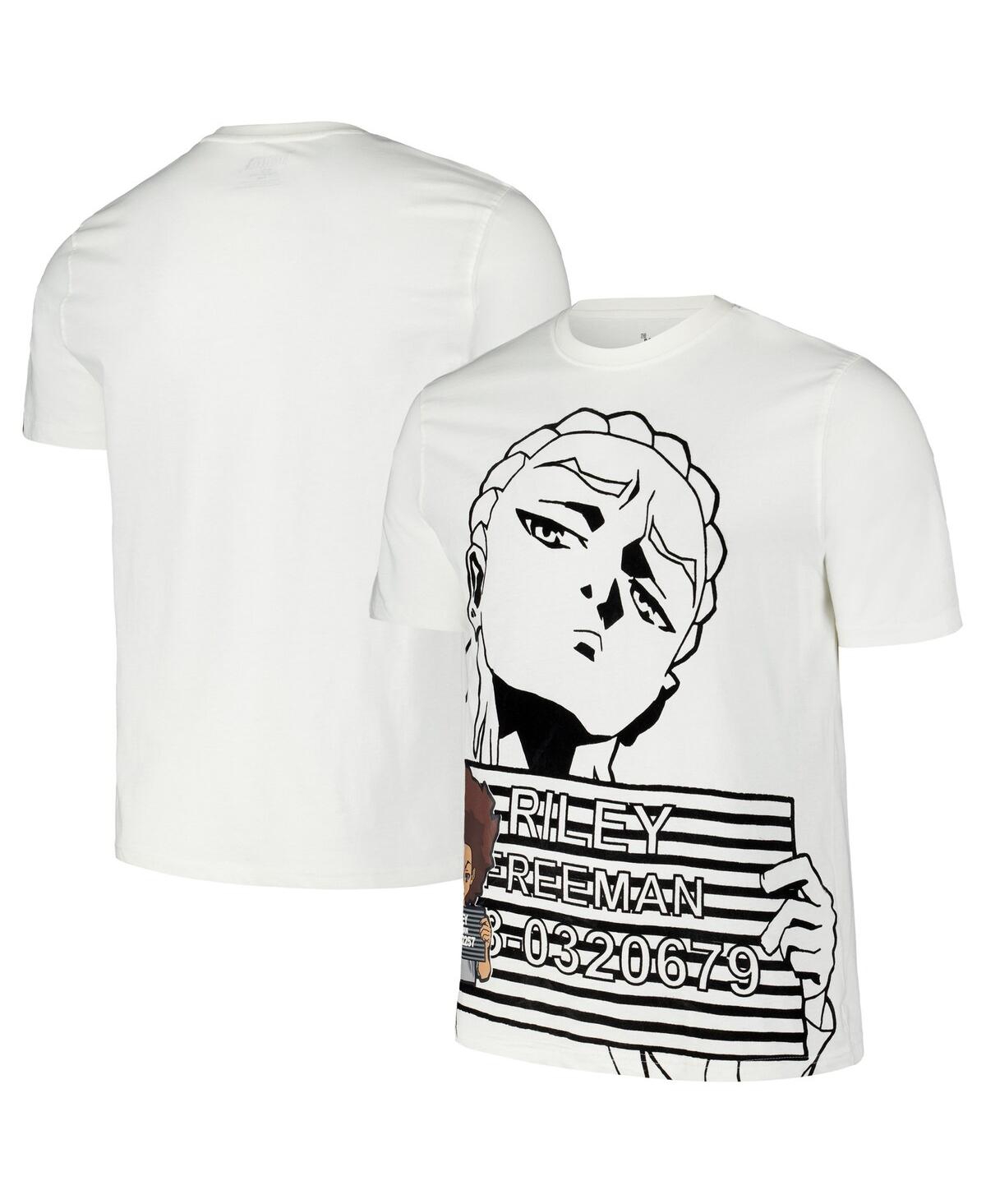 Men's Cream The Boondocks Riley and Huey Mug Shot T-Shirt - Cream