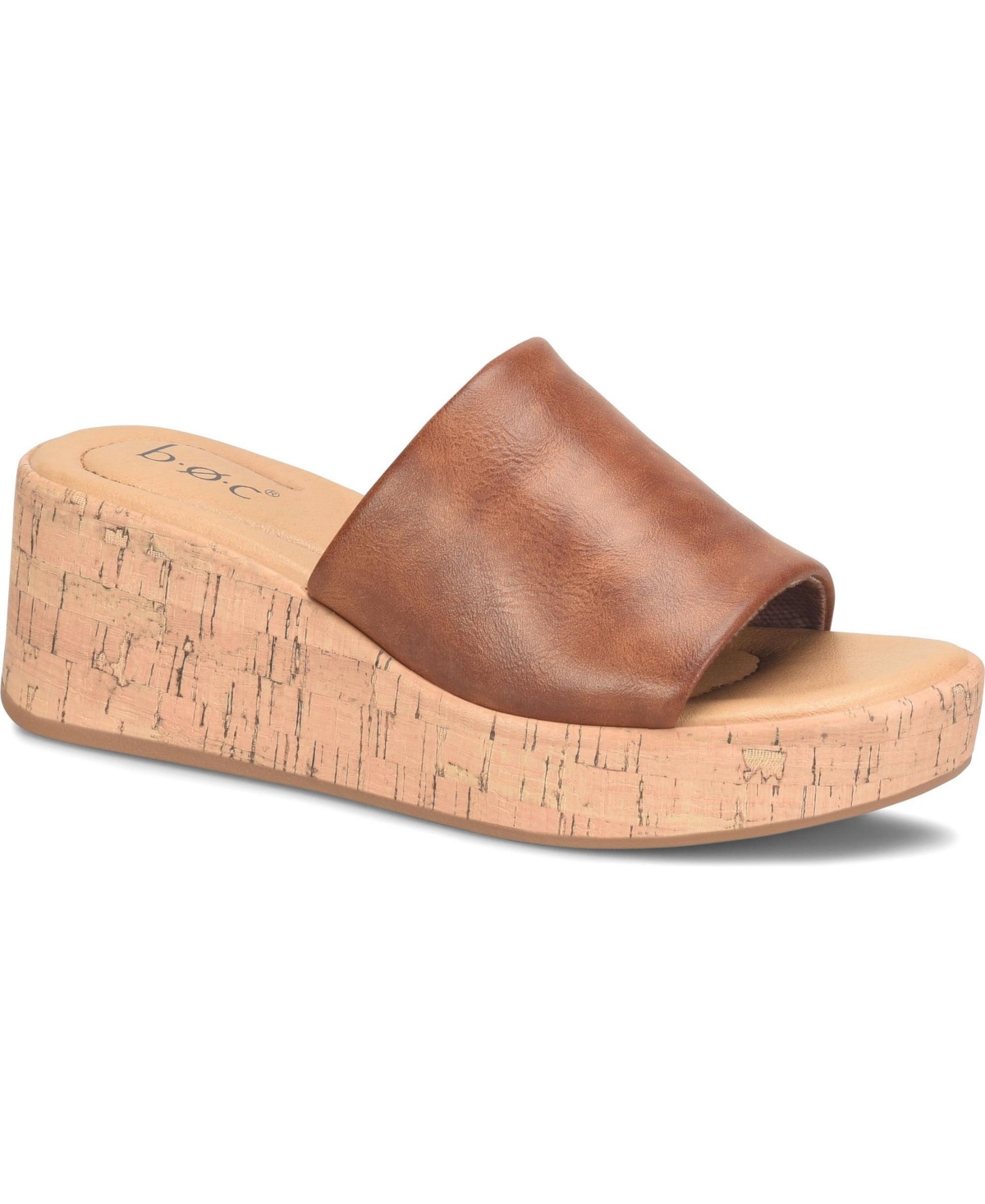 B.o.c. Women's  Savia Slip-on Sandals In Dark Tan Cognac