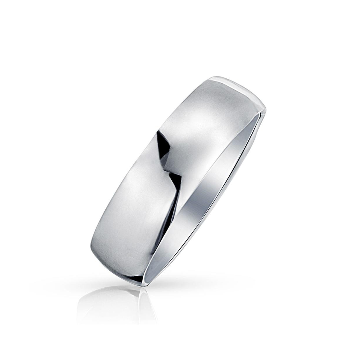 Simple Traditional Dome Promise Band Ring .925 Sterling Silver 7MM Comfort Fit - Silver 7mm