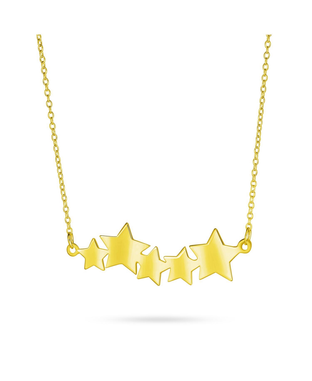 Name Plated Bar Sideways Horizontal Patriotic Usa American Rock Star Choker Station Necklace Gold Plated .925 Sterling Silver - Gold