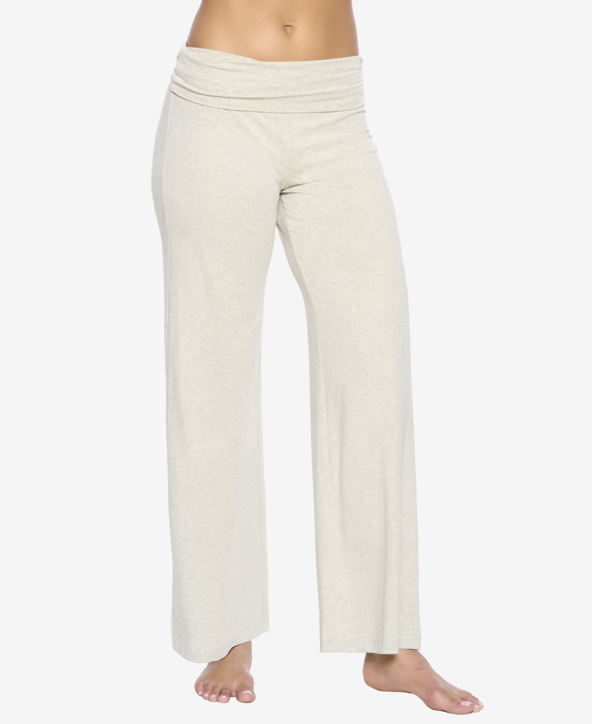 Women's Naturally Soft Wide Leg Roll Over Pant - Pebble