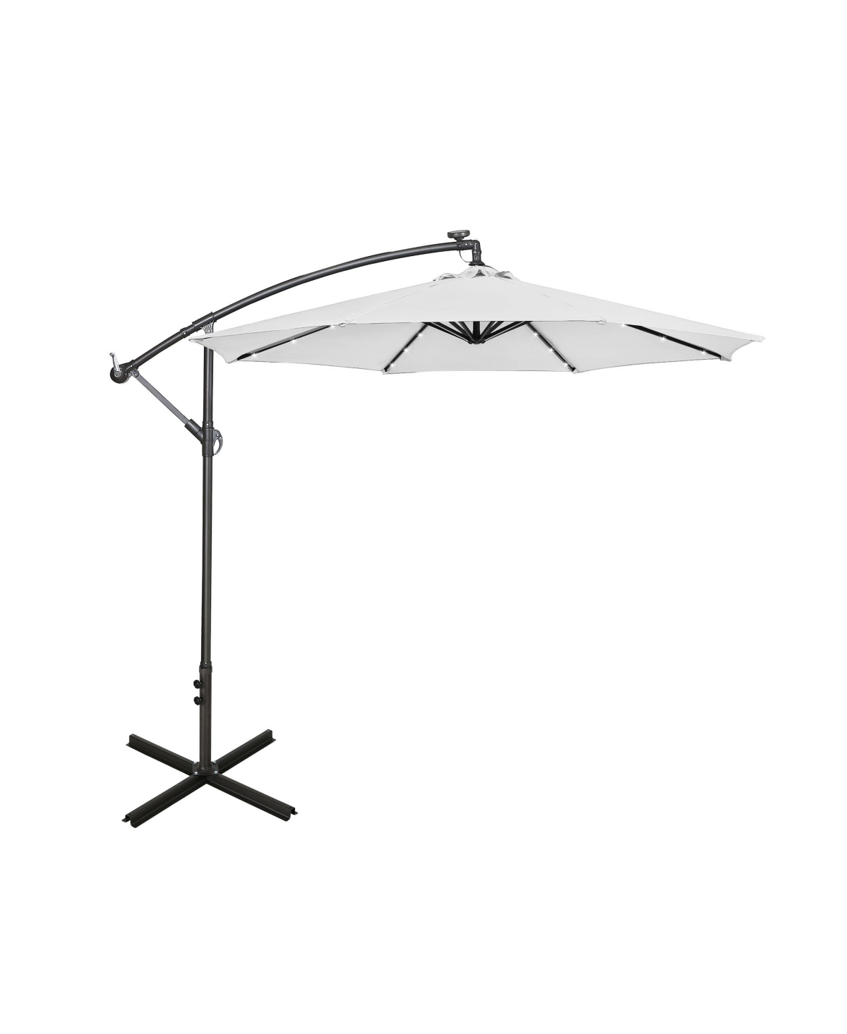 10 Ft Outdoor Patio Solar Led Cantilever Umbrella - Turquoise