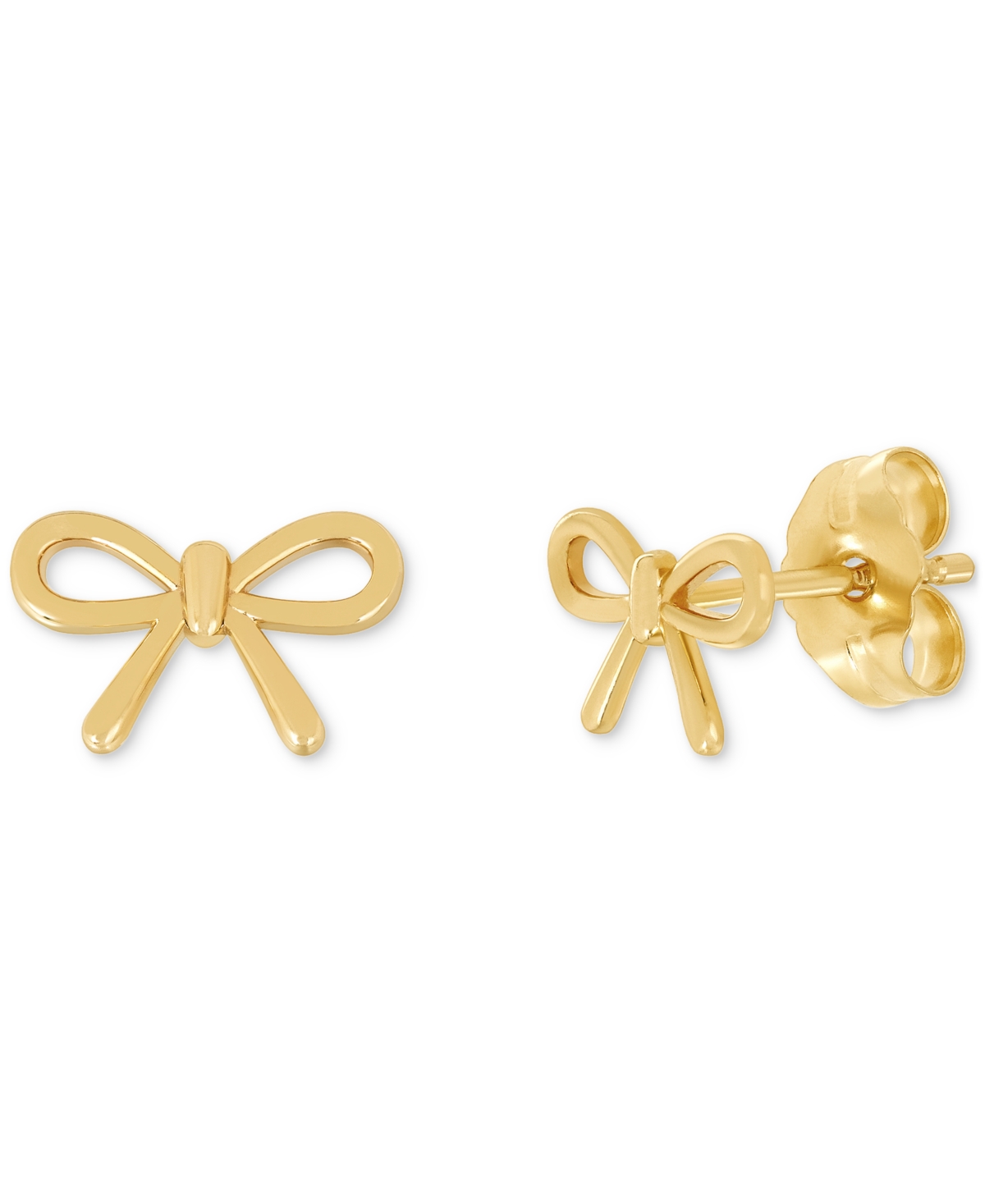 Polished Petite Openwork Bow Stud Earrings in 14k Gold - Gold