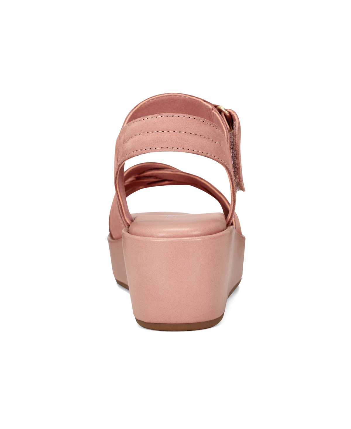 Rockport Women's Amira Strappy Open Toe Casual Wedge Sandals In Dusty Rose Nubuck