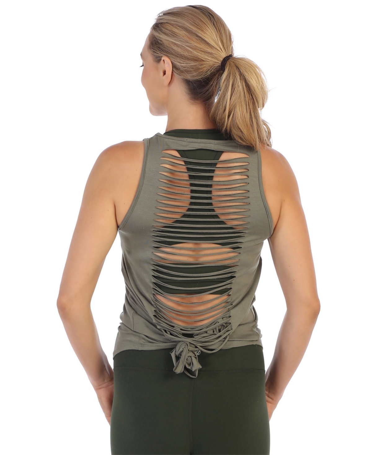 Get Shredded Laser Cut Open Back Tank - Plum