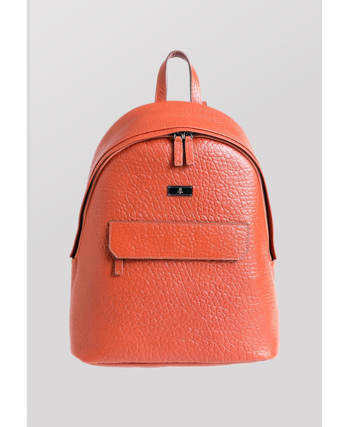 Genuine Leather Backpack - Weave Pattern Tan