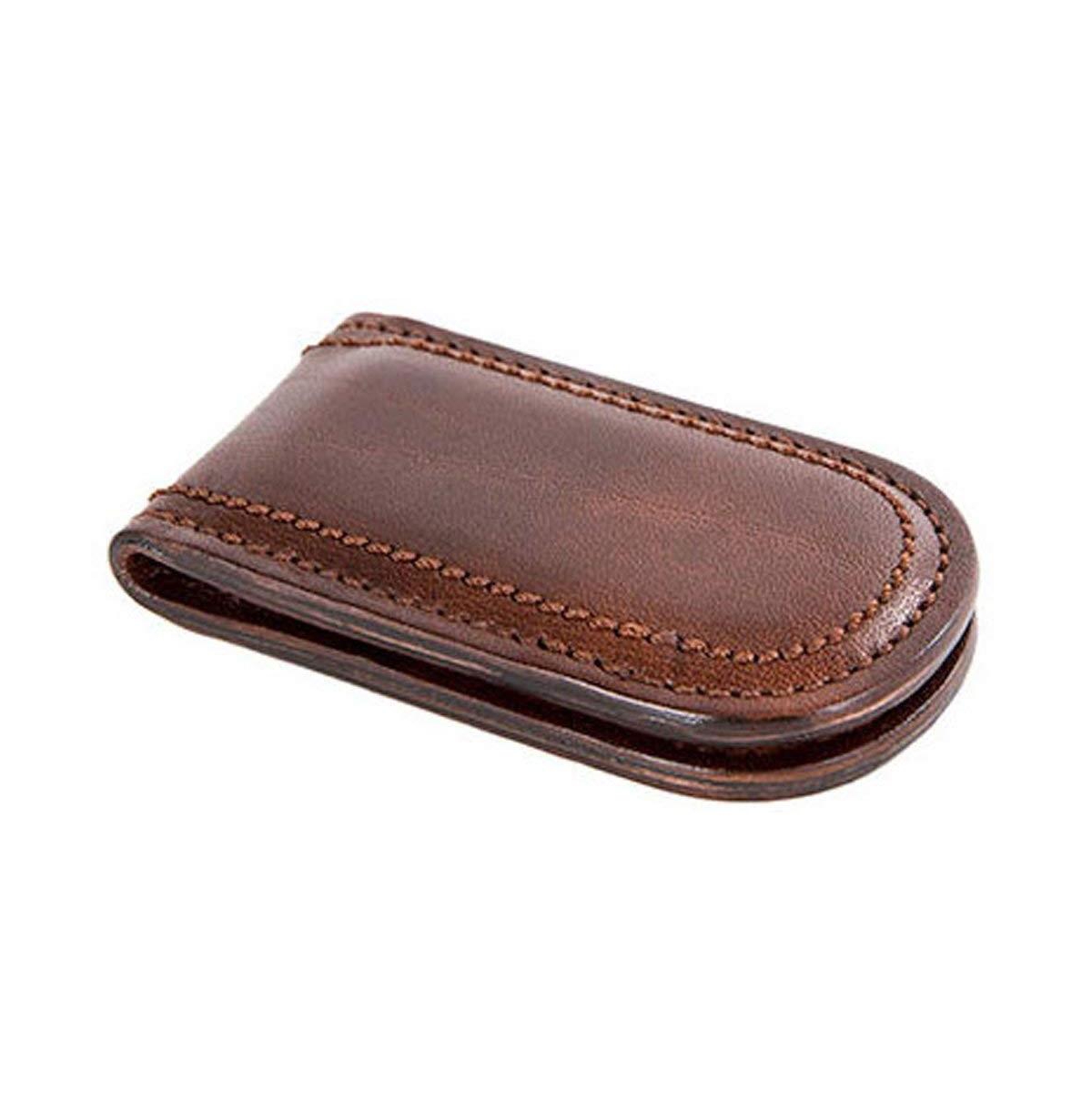 Dolce Leather Money Clip for Men - Dark brown