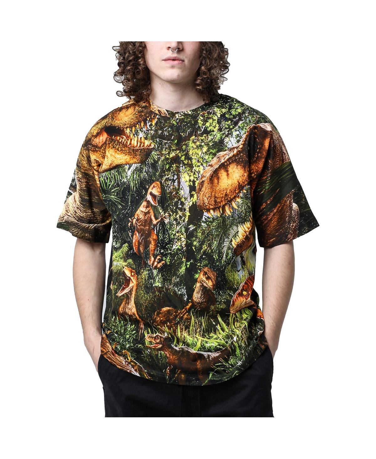 Men's and Women's Green Jurassic Park the Predators Big Print Graphic T-Shirt - Green