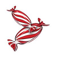 Deals on Godinger Red Peppermint Wrapper Trays Set of 2