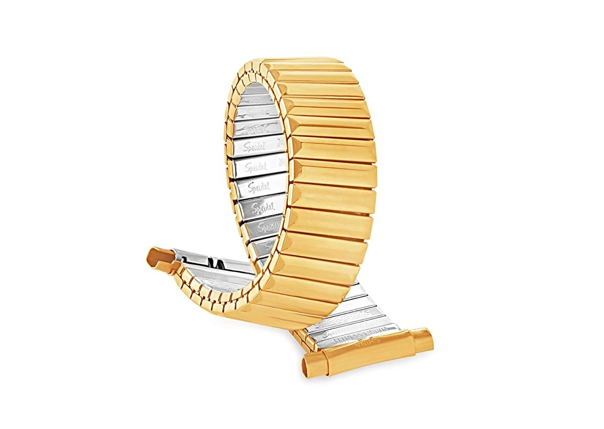 Men's Twist-o-Flex 16-22MM Adjustable End Bands Gold- Regular, Straight End - Gold