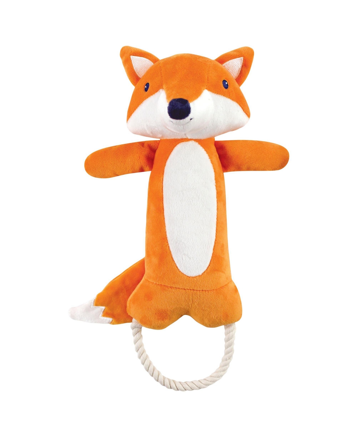 Pet Squeaky Plush Dog Toy with Rope, Fox, One Size - Fox