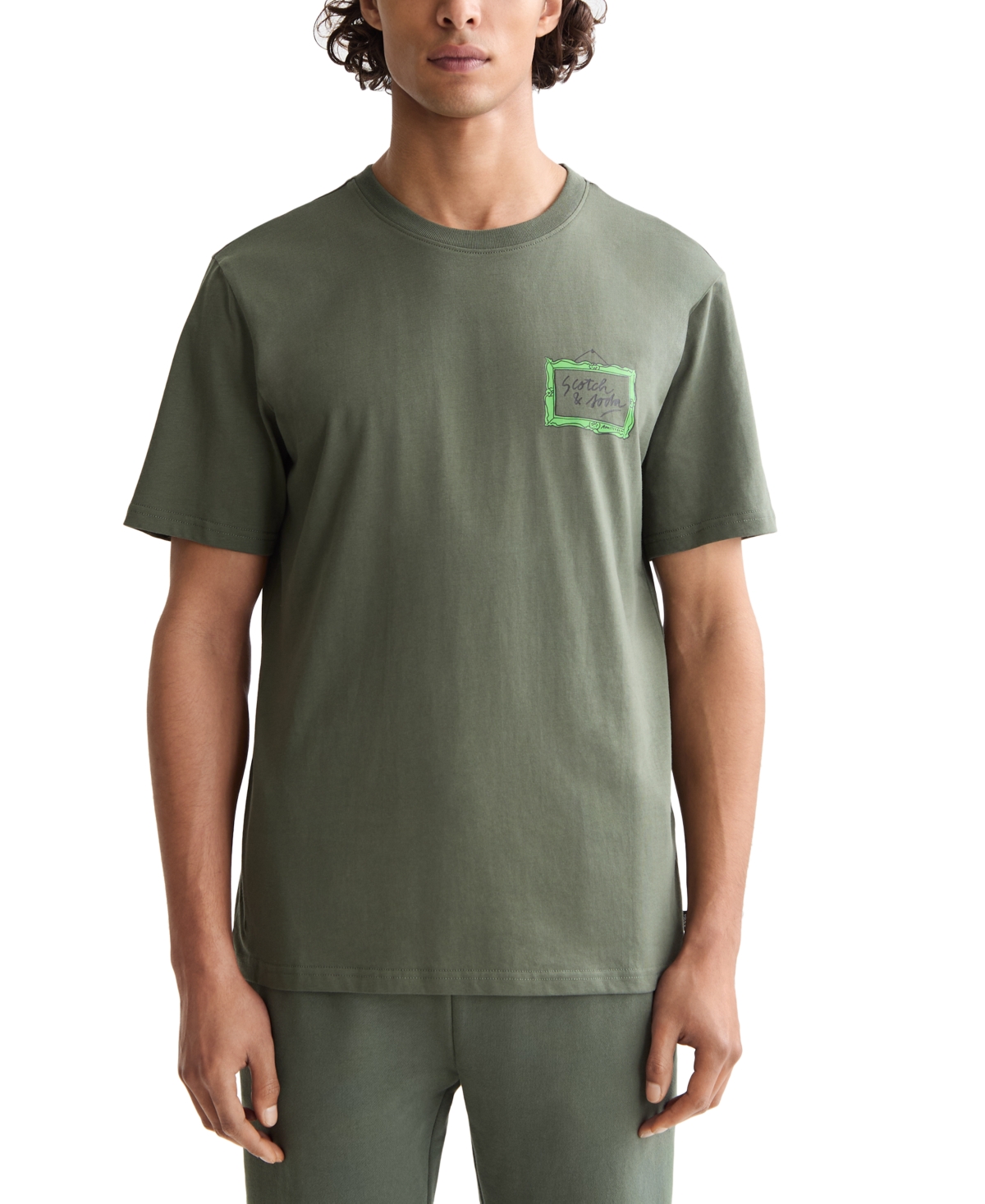 SCOTCH & SODA MEN'S SHORT SLEEVE SCREEN PRINT LOGO GRAPHIC T-SHIRT 