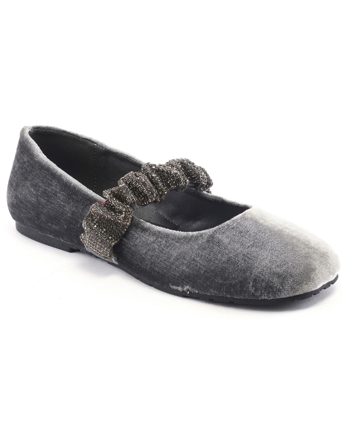 Women's Elema Jewel Ballet Flats - Dark Gray Velvet
