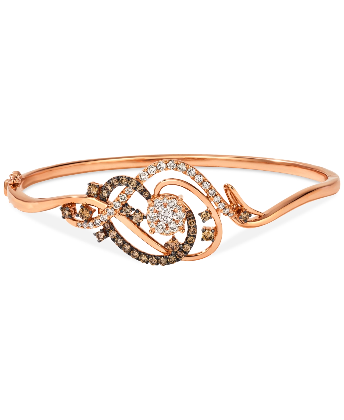Crazy Collection Chocolate Diamond & Nude Diamond Bangle Bracelet (1-1/2 ct. t.w.) in 14k Rose Gold