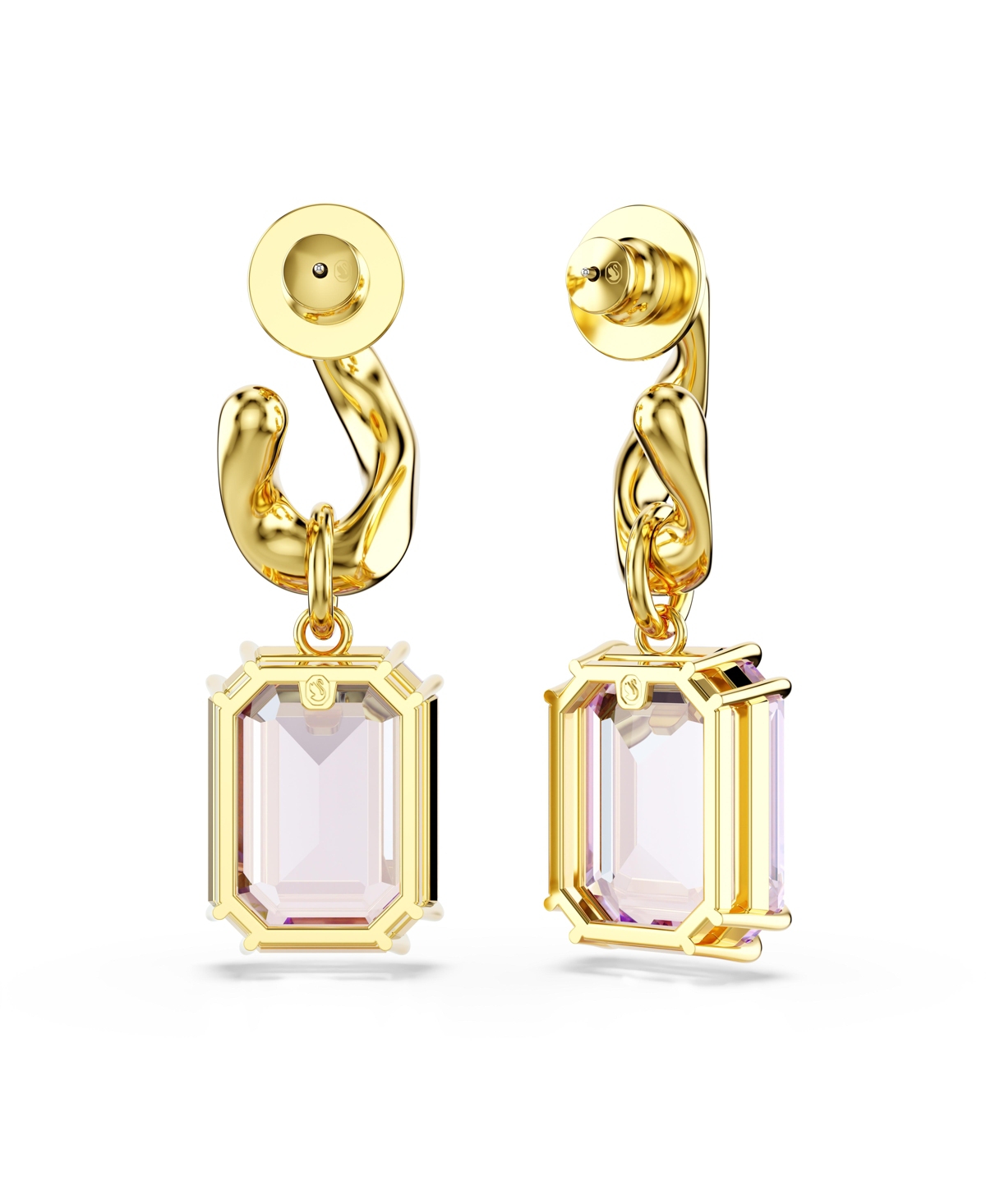 Swarovski Millenia Emerald Cut Crystal Drop Earrings