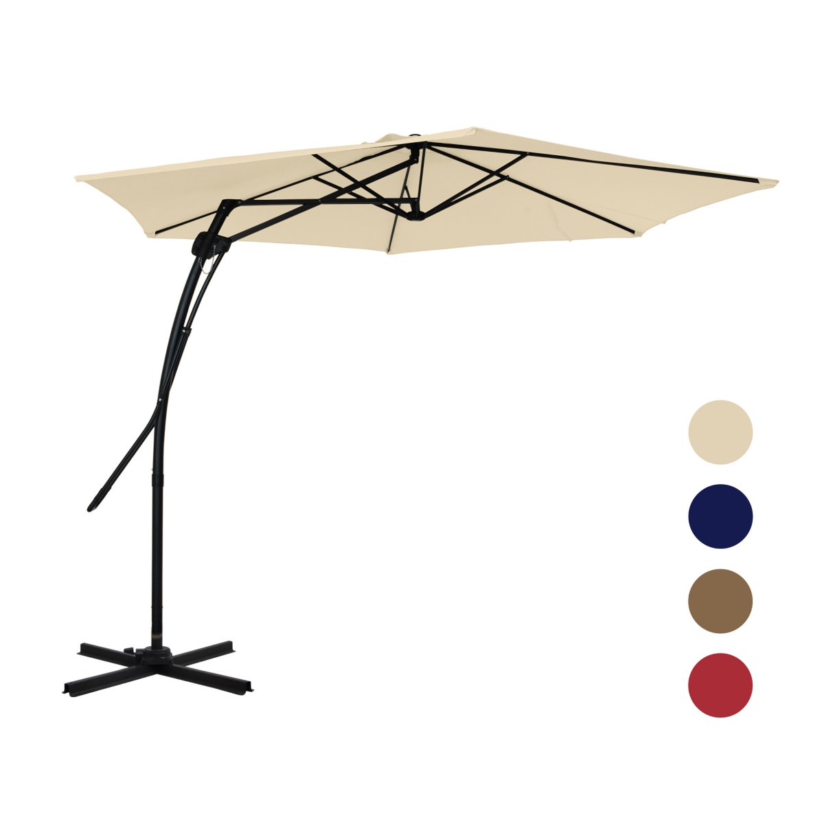 10 Ft. Outdoor Patio Cantilever Umbrella with Stand - Red
