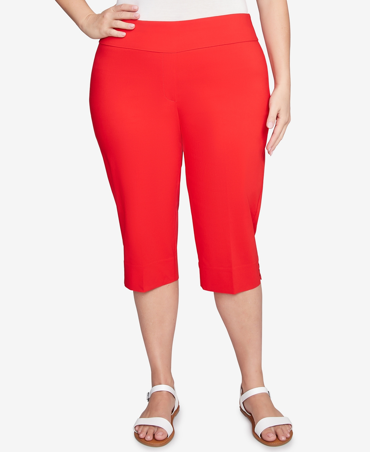 Ruby Rd. Plus Size Ladder Hem Americana Clamdigger Capri Pants