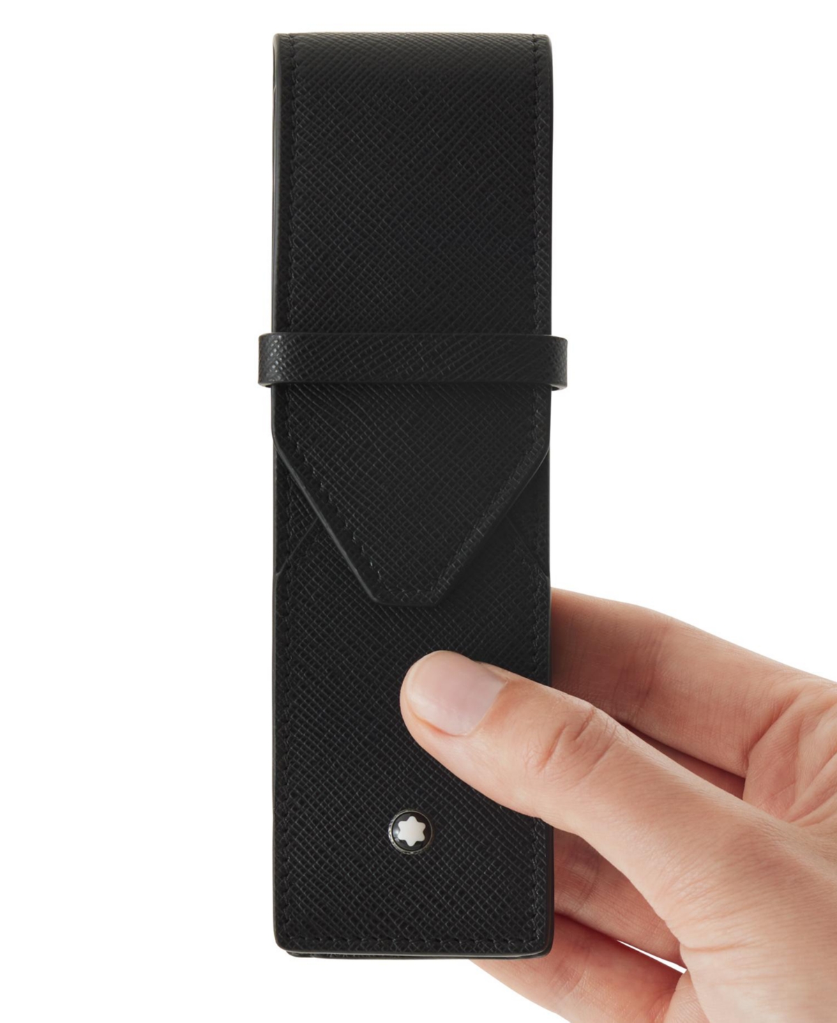 Montblanc Sartorial 2-pen Leather Pouch In Black
