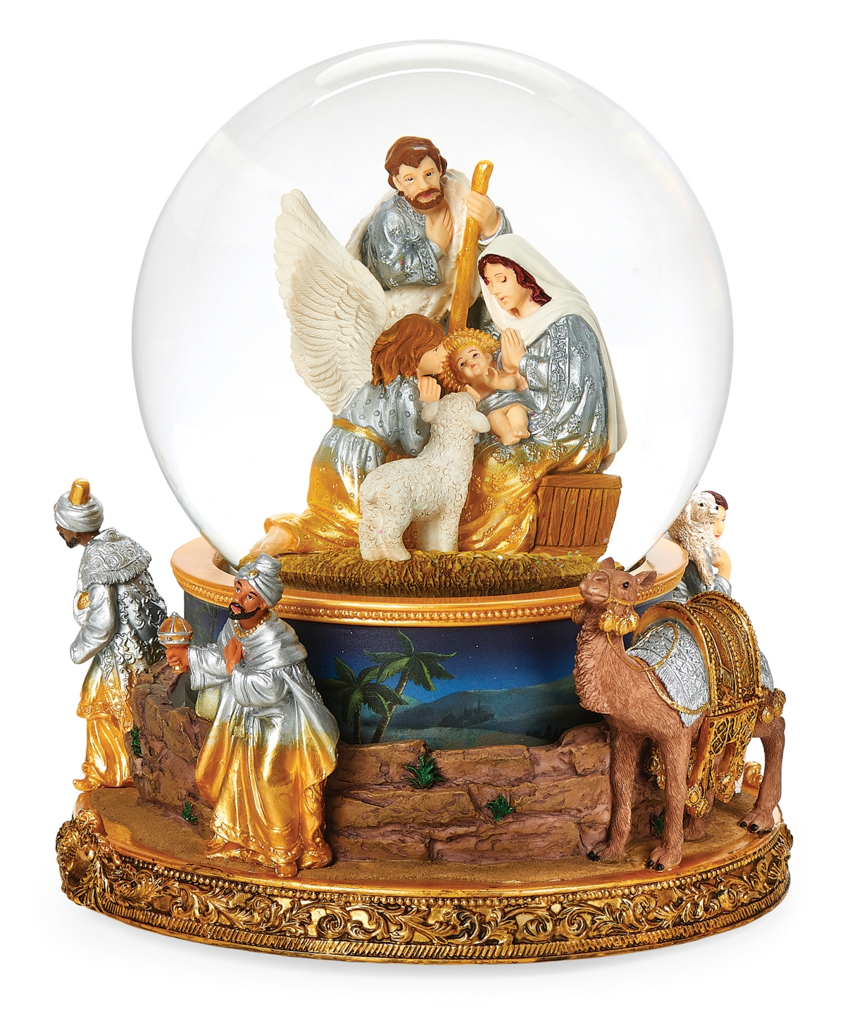 7" H Musical Dome Nativity Double - Multi Color