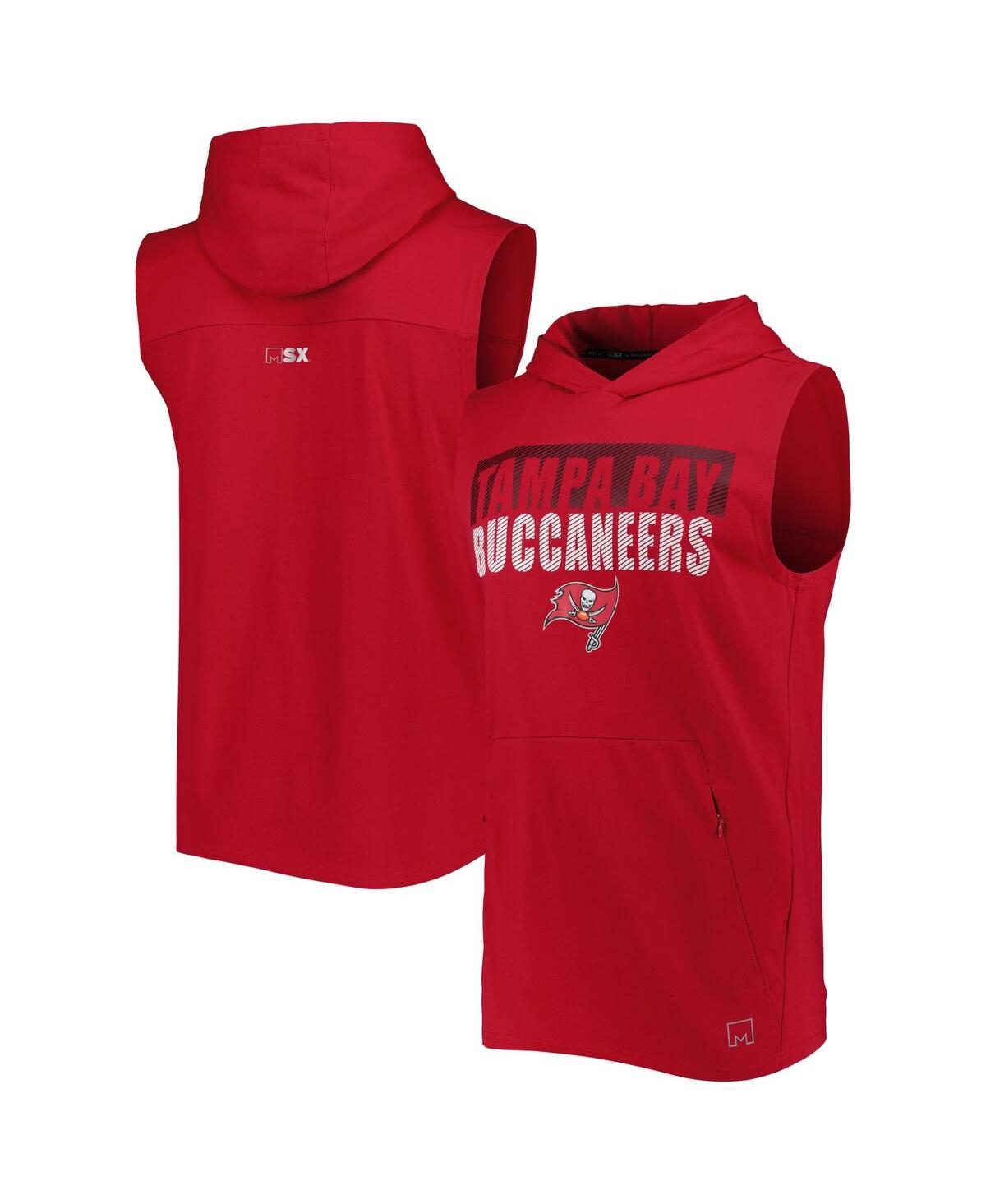Men's Msx by Michael Strahan Red Tampa Bay Buccaneers Relay Sleeveless Pullover Hoodie - Red