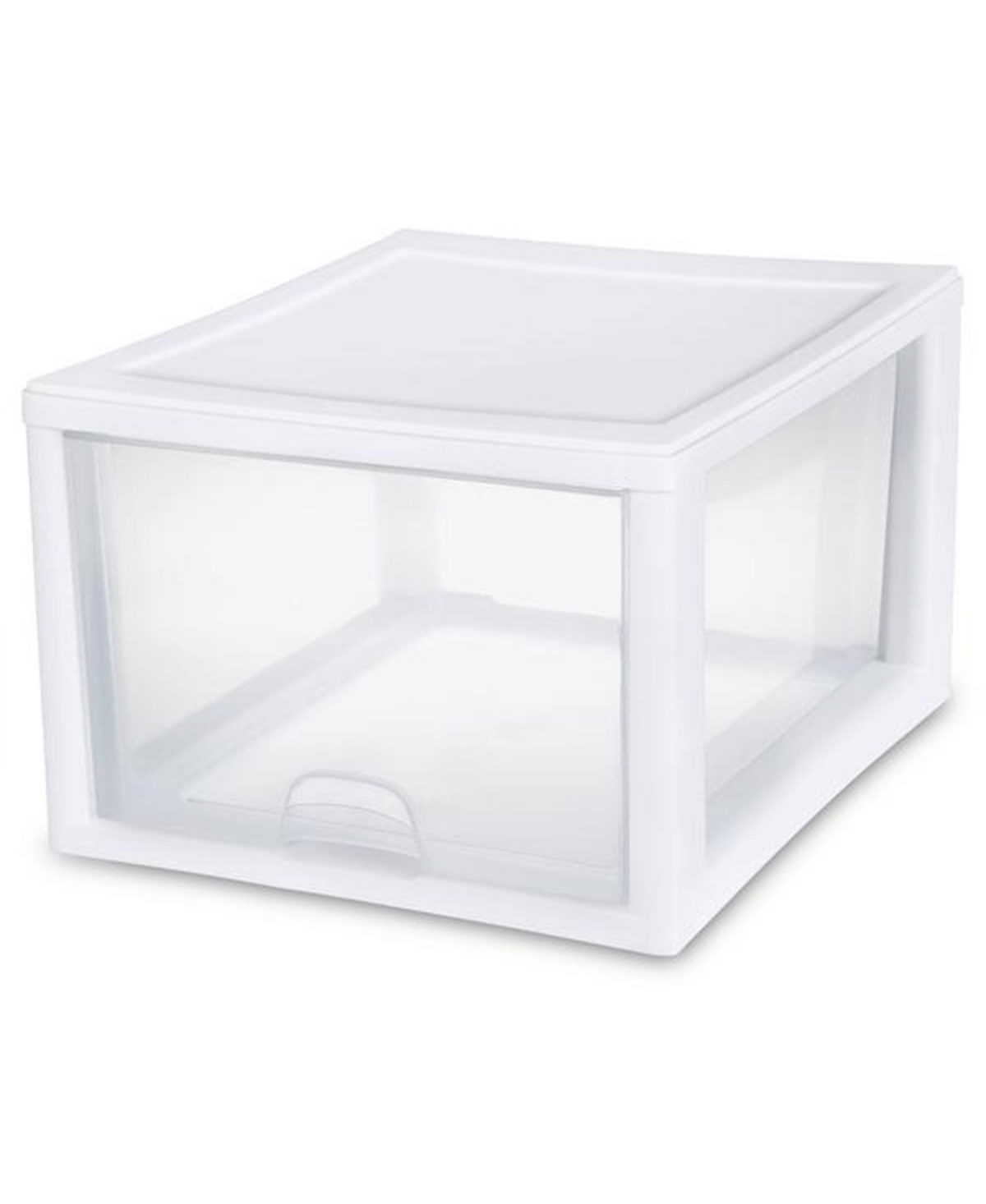 27 Quart Clear & White Plastic Storage Bin with One Drawer, 12 Pack - Clear