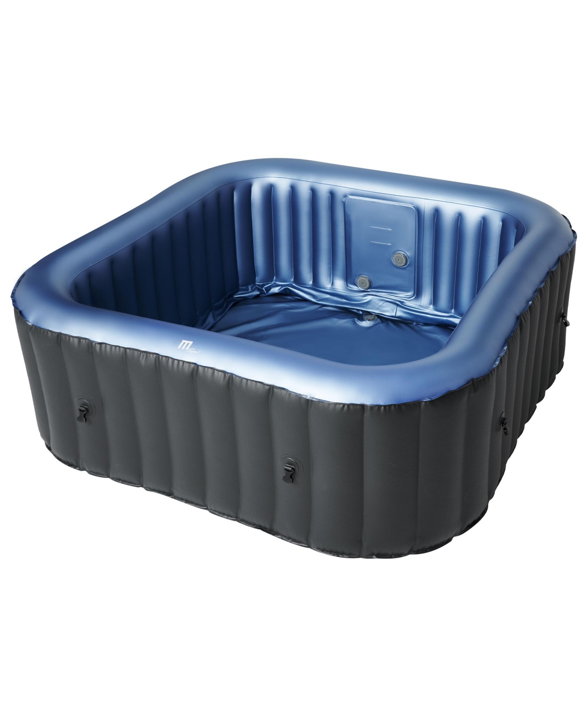 MSpa Tekapo 6 Person Inflatable Squared Hot Tub with Air Jets Massage System - Metallic blue
