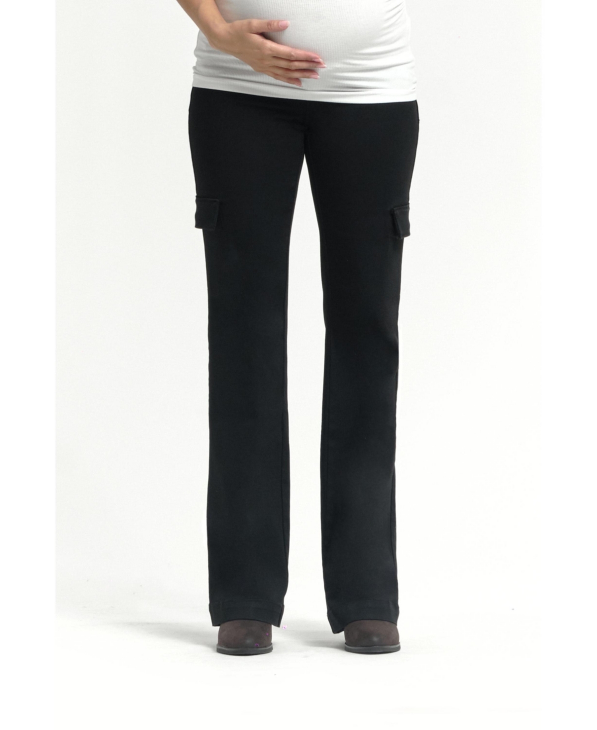 Maternity Better Butter Over the Bump Cargo Bootcut Jean - Black