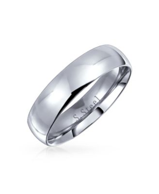 Plain Simple Dome Comfort Fit 5mm Band Ring Gold Plated Silver Tone Stainless Steel