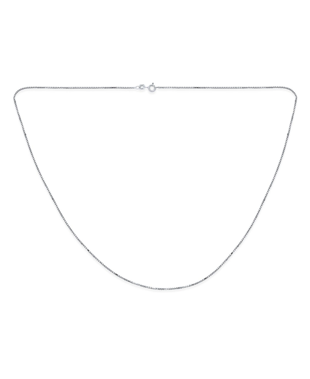 Thin Basic Simple 019 Gauge .925 Sterling Silver Box Chain Necklace - Silver
