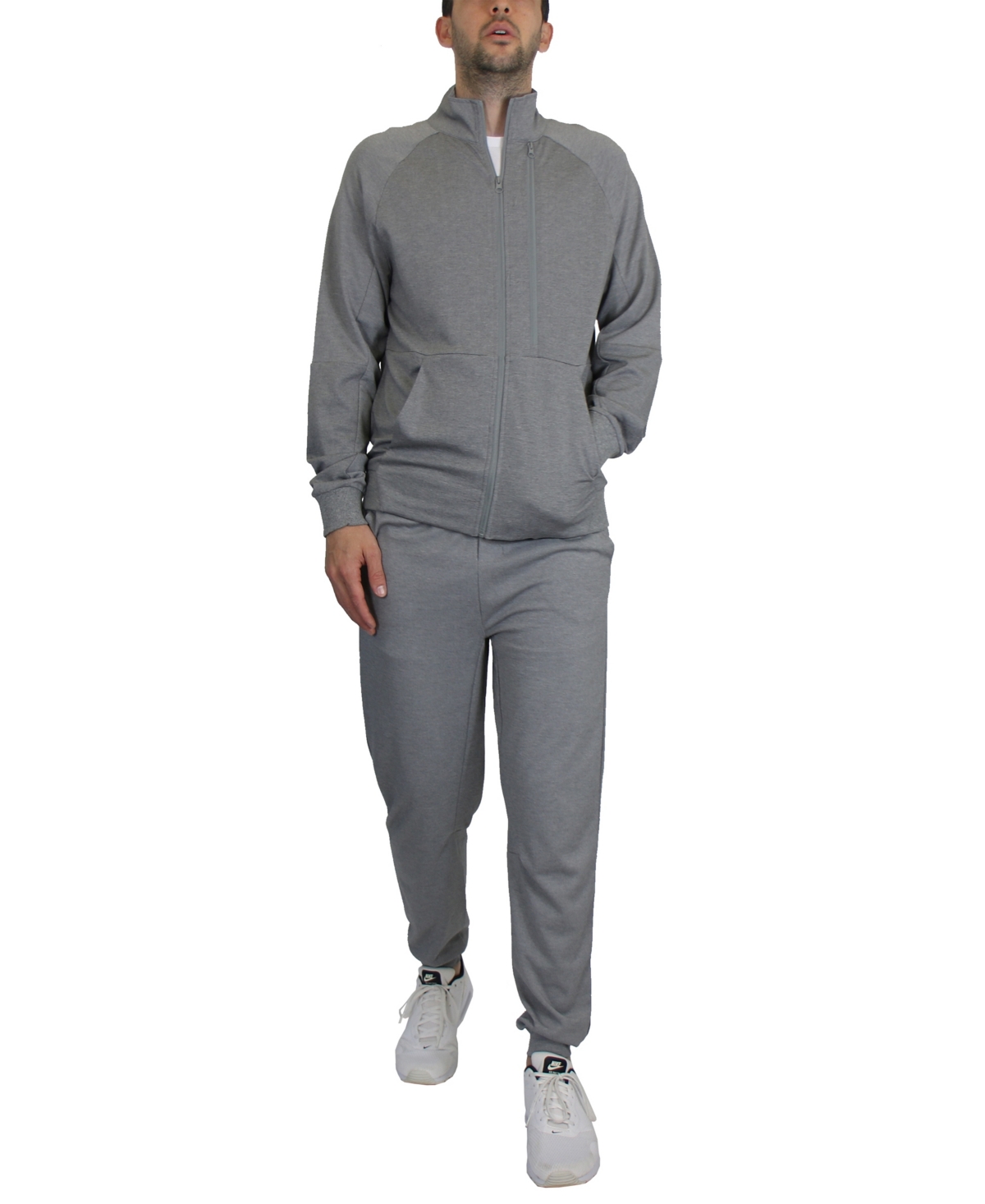 Men's Moisture Wicking Performance Active Track Jacket and Joggers, 2-Piece Set - Olive