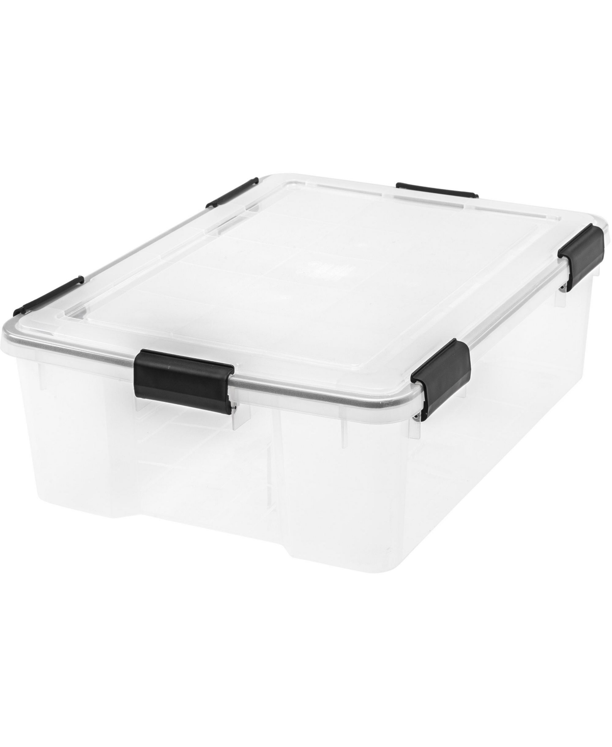 41.2 Quart WeatherPro Storage Container Box Bin with Seal Latching Lid, Clear