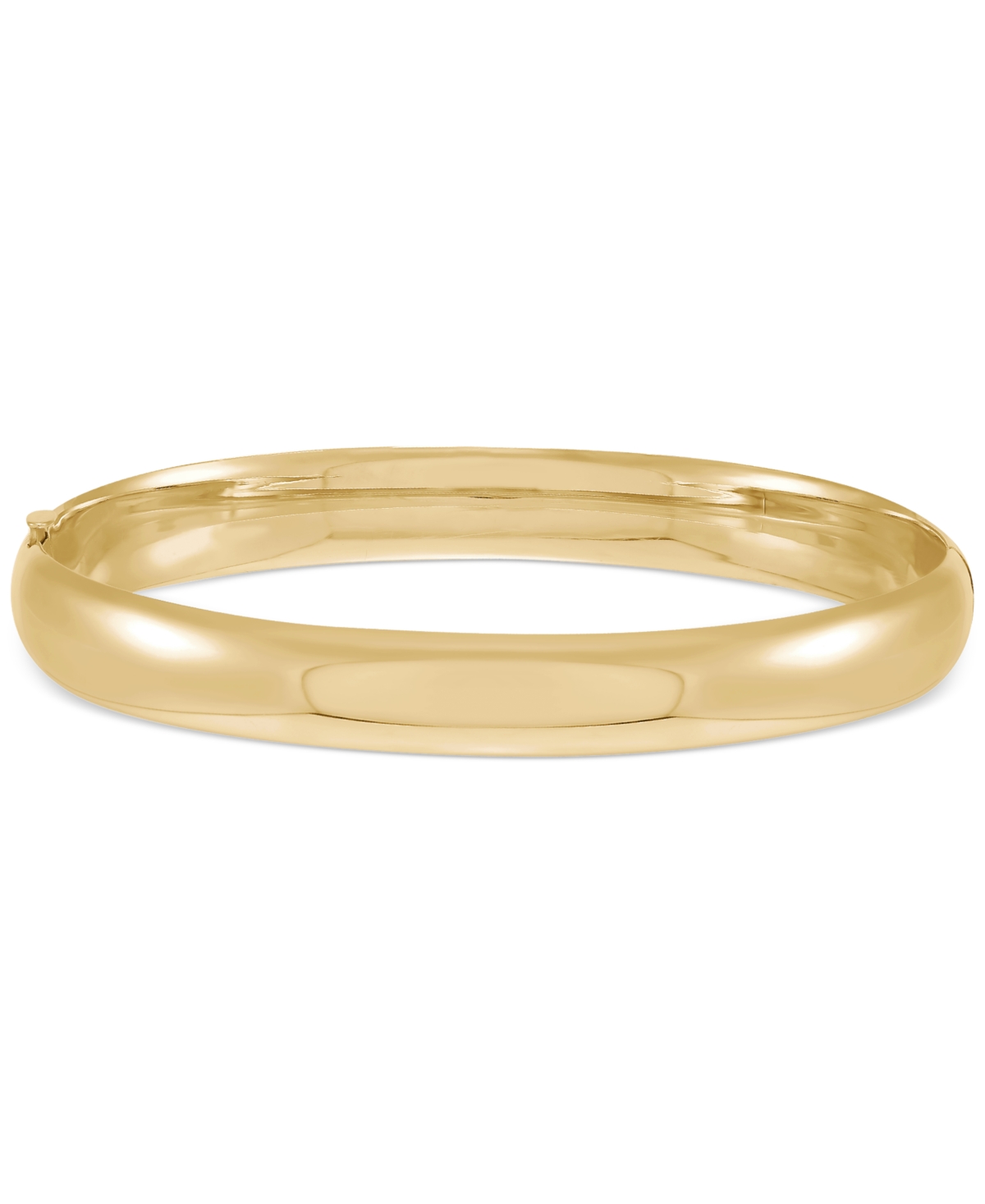 Polished Hinged 8mm Bangle Bracelet in 10k Gold - White Gold