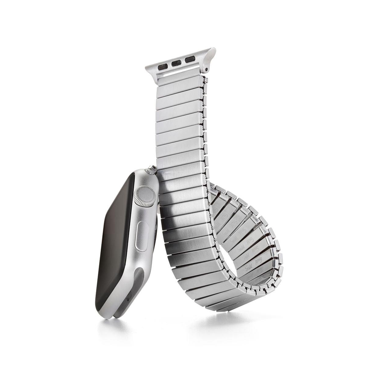 Twist-o-Flex Band Compatible For Use With The Apple Watch (series 1-8) 38/40/41mm in Silver and Size 13 - Silver 47