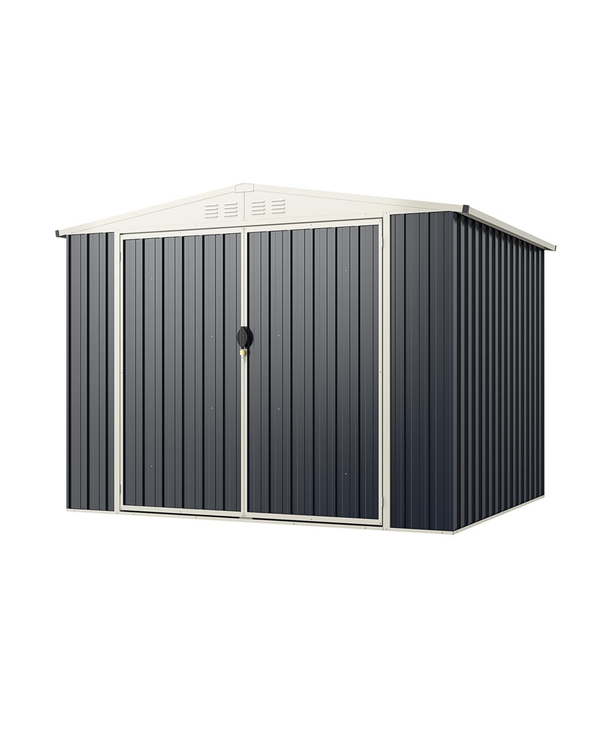 7.5 x 6.3 Ft Metal Outdoor Storage Shed with Lockable Door - Dark Grey